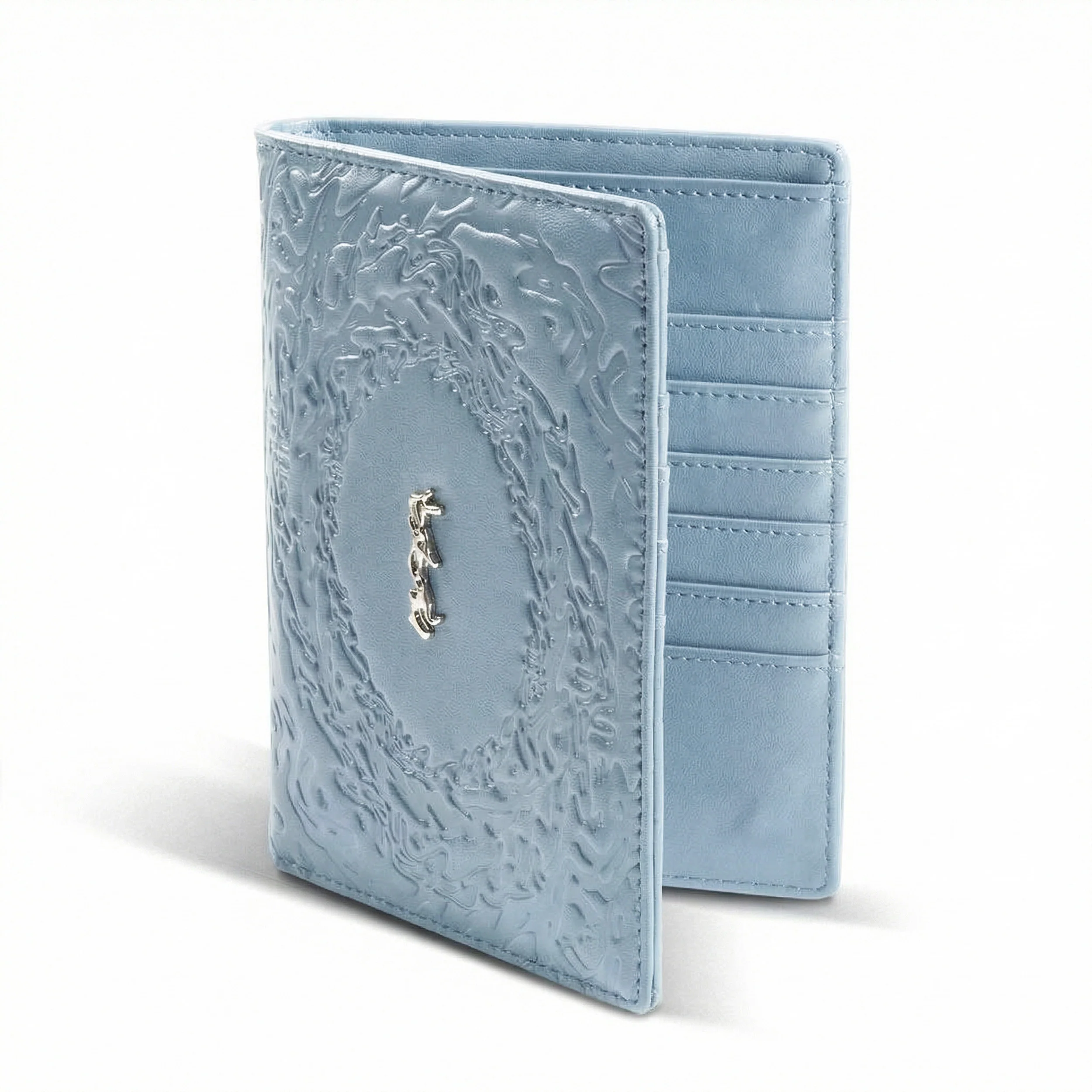 PORTEFEUILLE "ABYSSAL" CUIR VEGAN - BLEU CLAIR