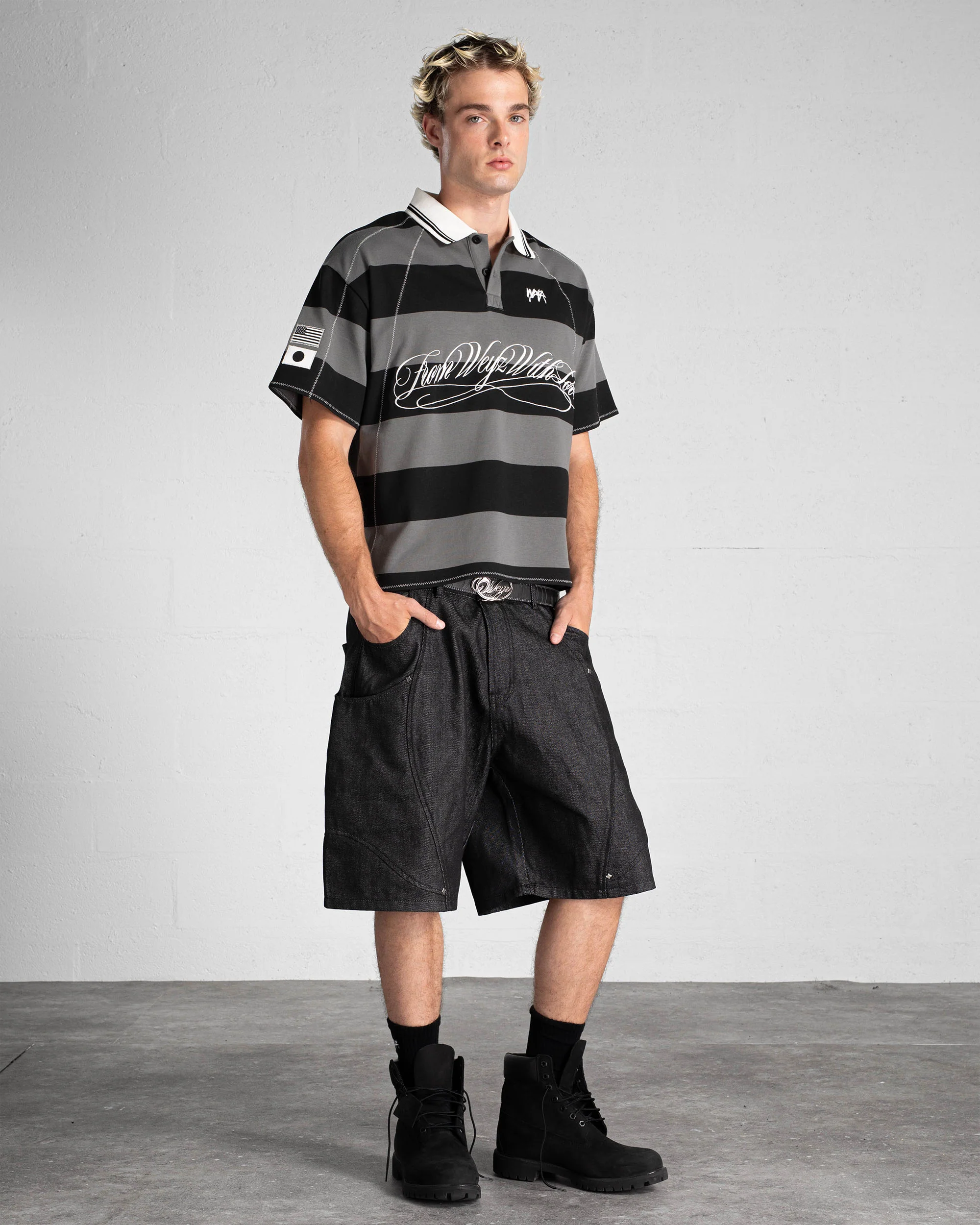 "FWWL" Polo - Noir & Gris - Image 3