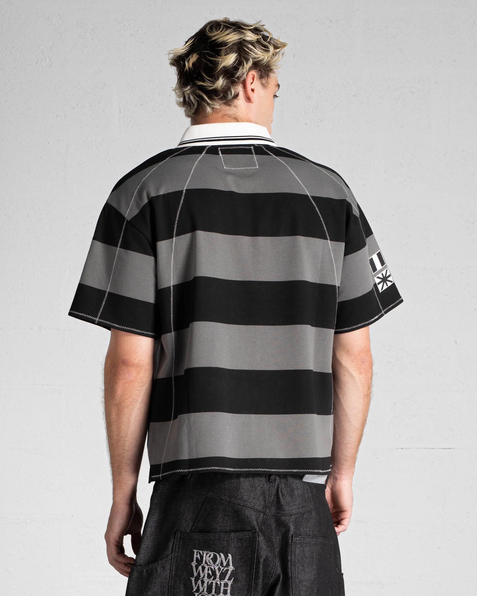 "FWWL" Polo - Noir & Gris - Image 4