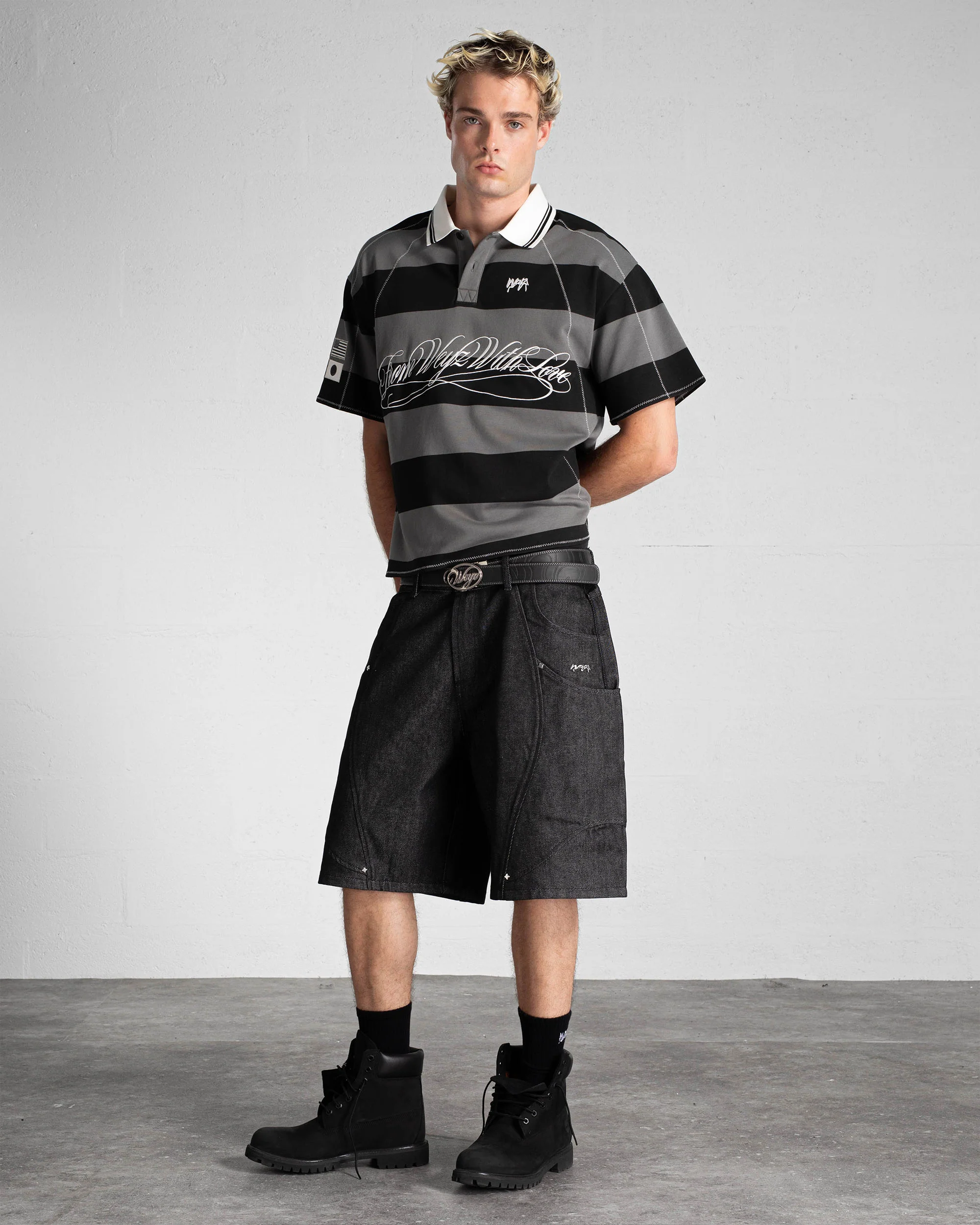 "FWWL" Polo - Noir & Gris - Image 5