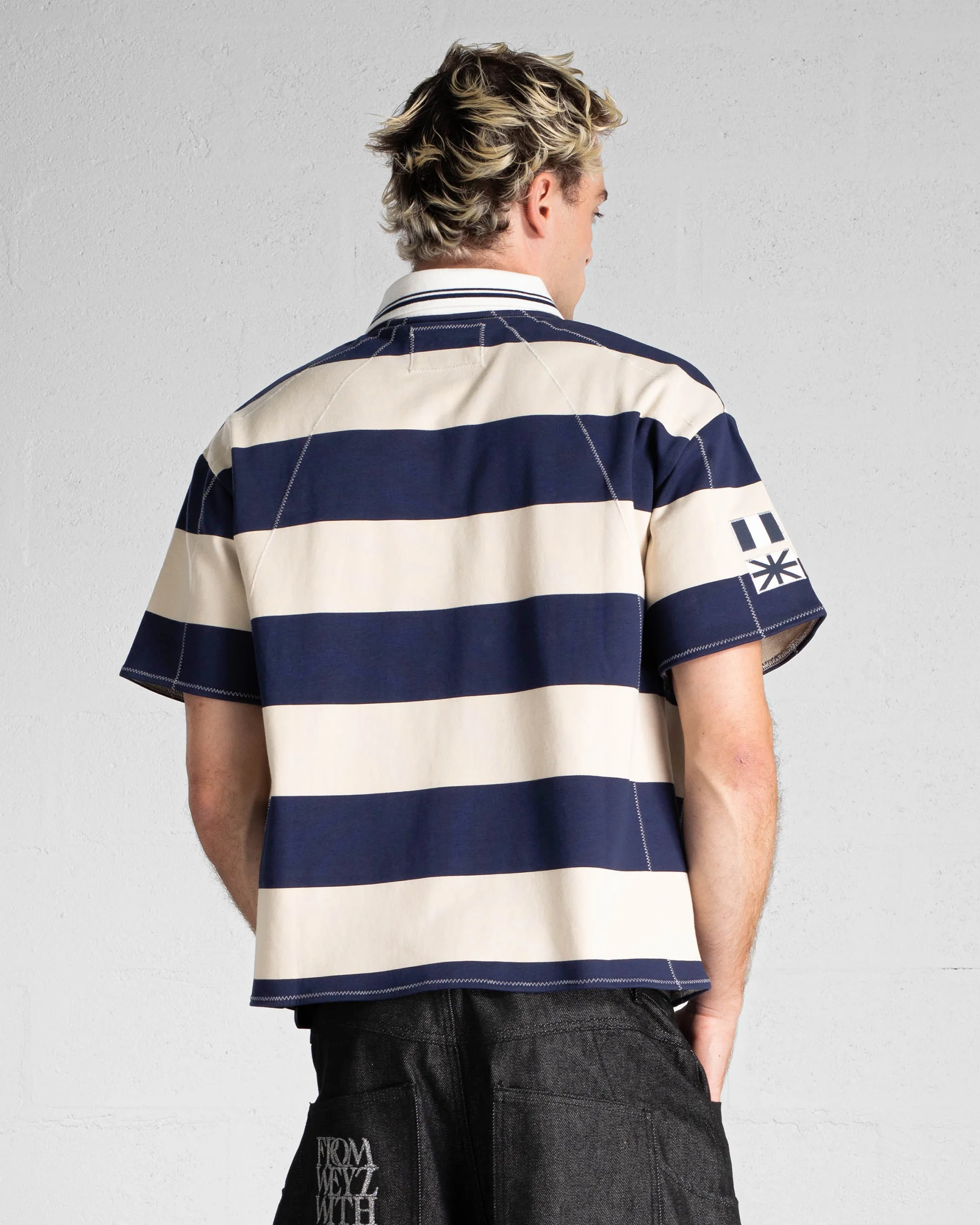 "FWWL" Polo - Bleu & Beige - Image 4
