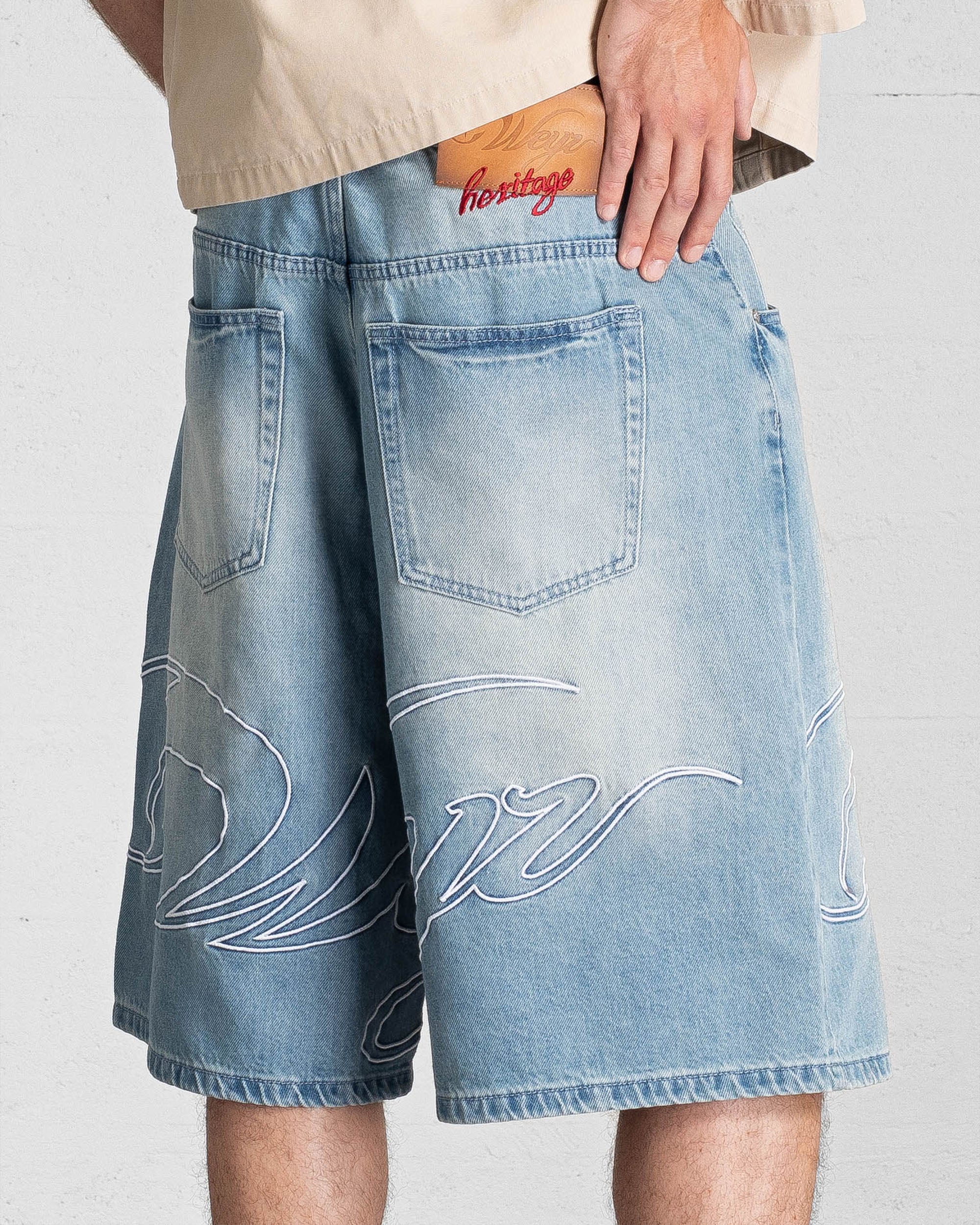 Short Denim "HERITAGE" - Bleu Clair Délavé - Image 4