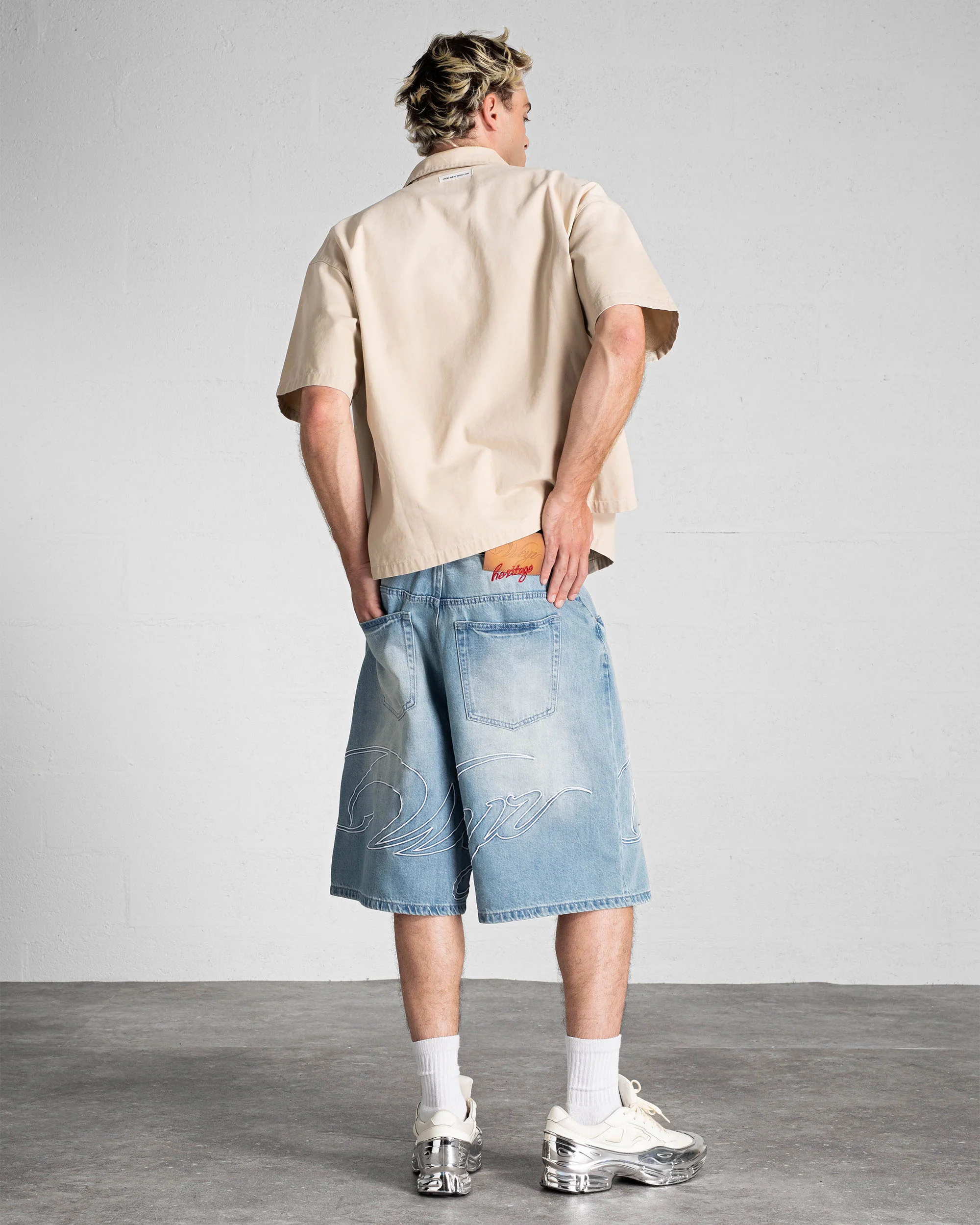 Short Denim "HERITAGE" - Bleu Clair Délavé - Image 5