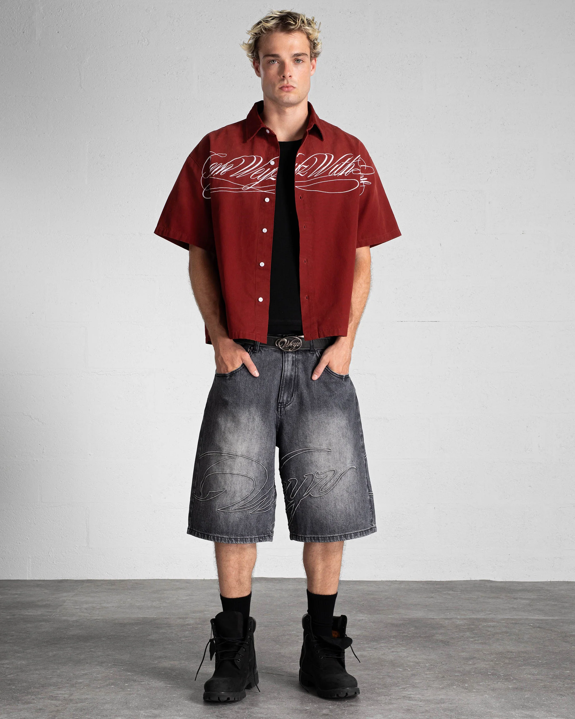 Short Denim "HERITAGE" - Noir Délavé - Image 3