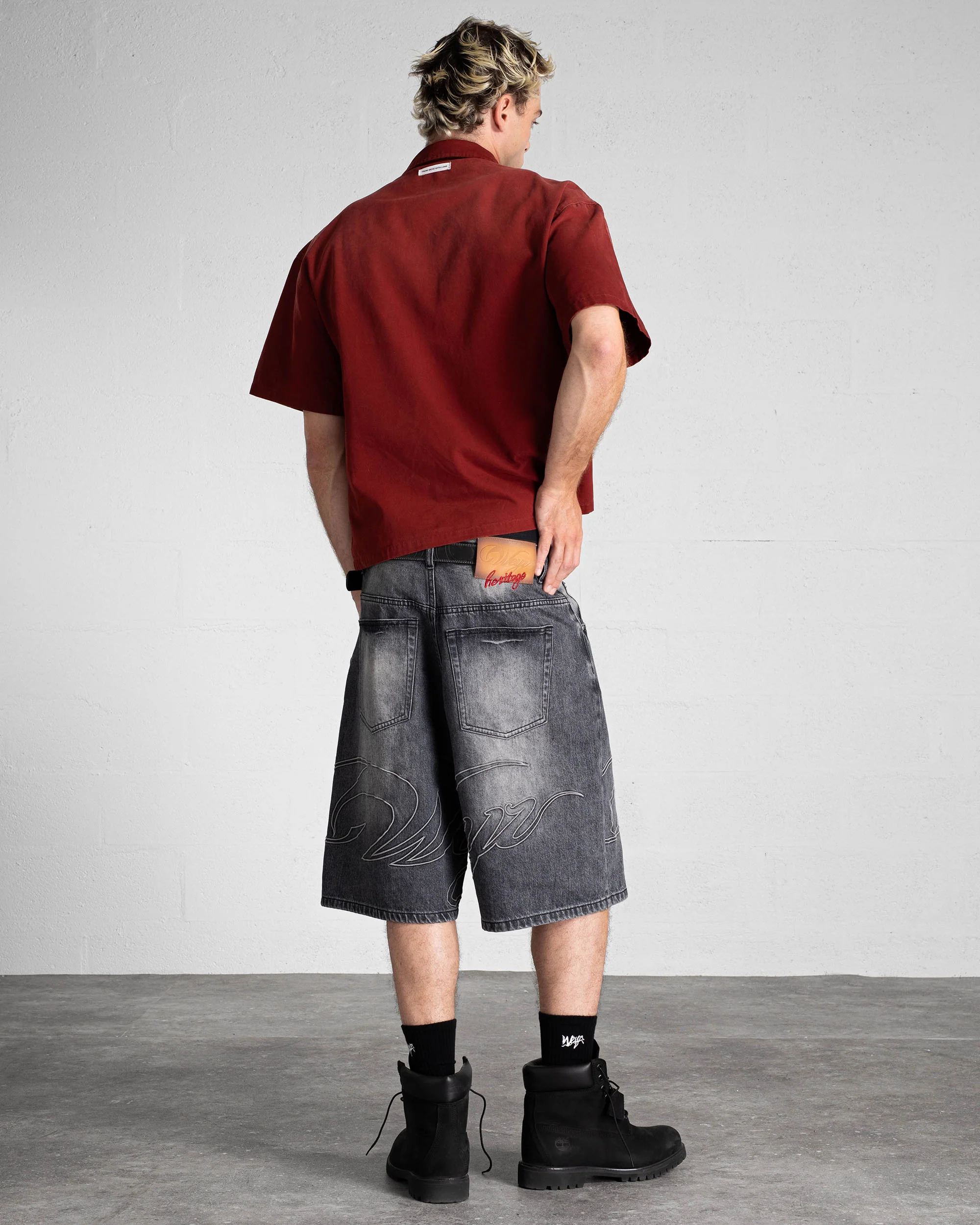 Short Denim "HERITAGE" - Noir Délavé - Image 5