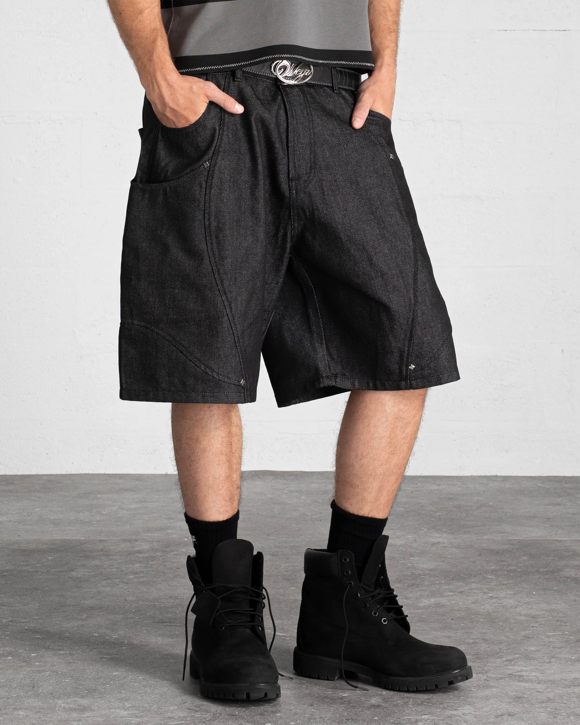 SHORT DENIM RAW "RIFT" - NOIR - Image 3