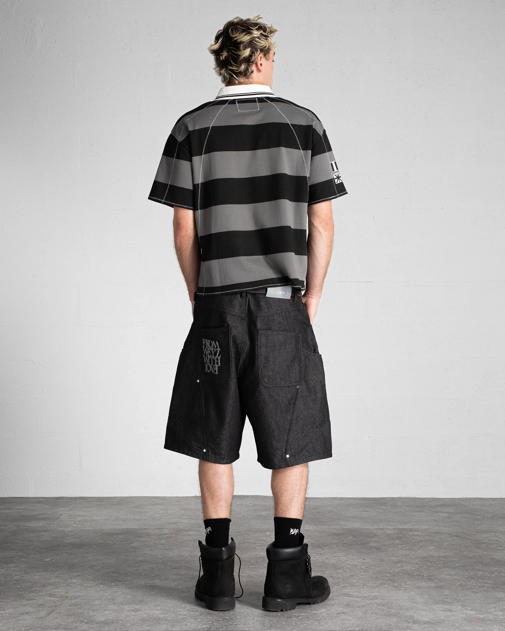 SHORT DENIM RAW "RIFT" - NOIR - Image 4
