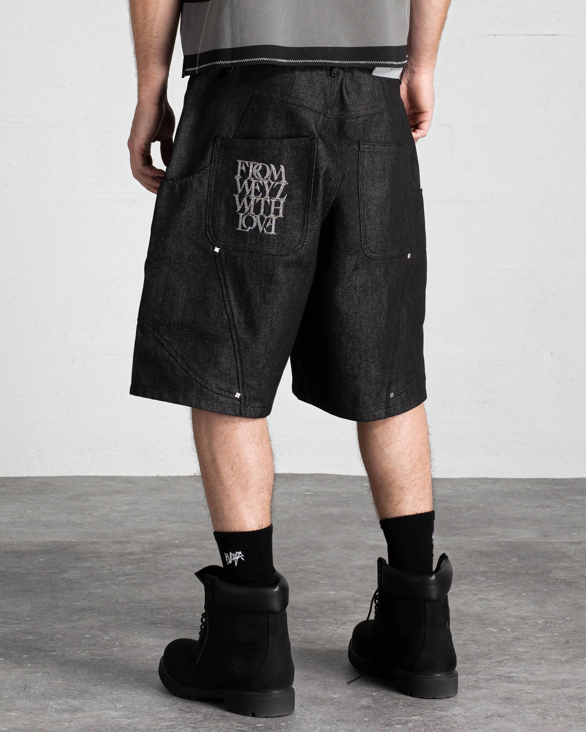 SHORT DENIM RAW "RIFT" - NOIR - Image 5