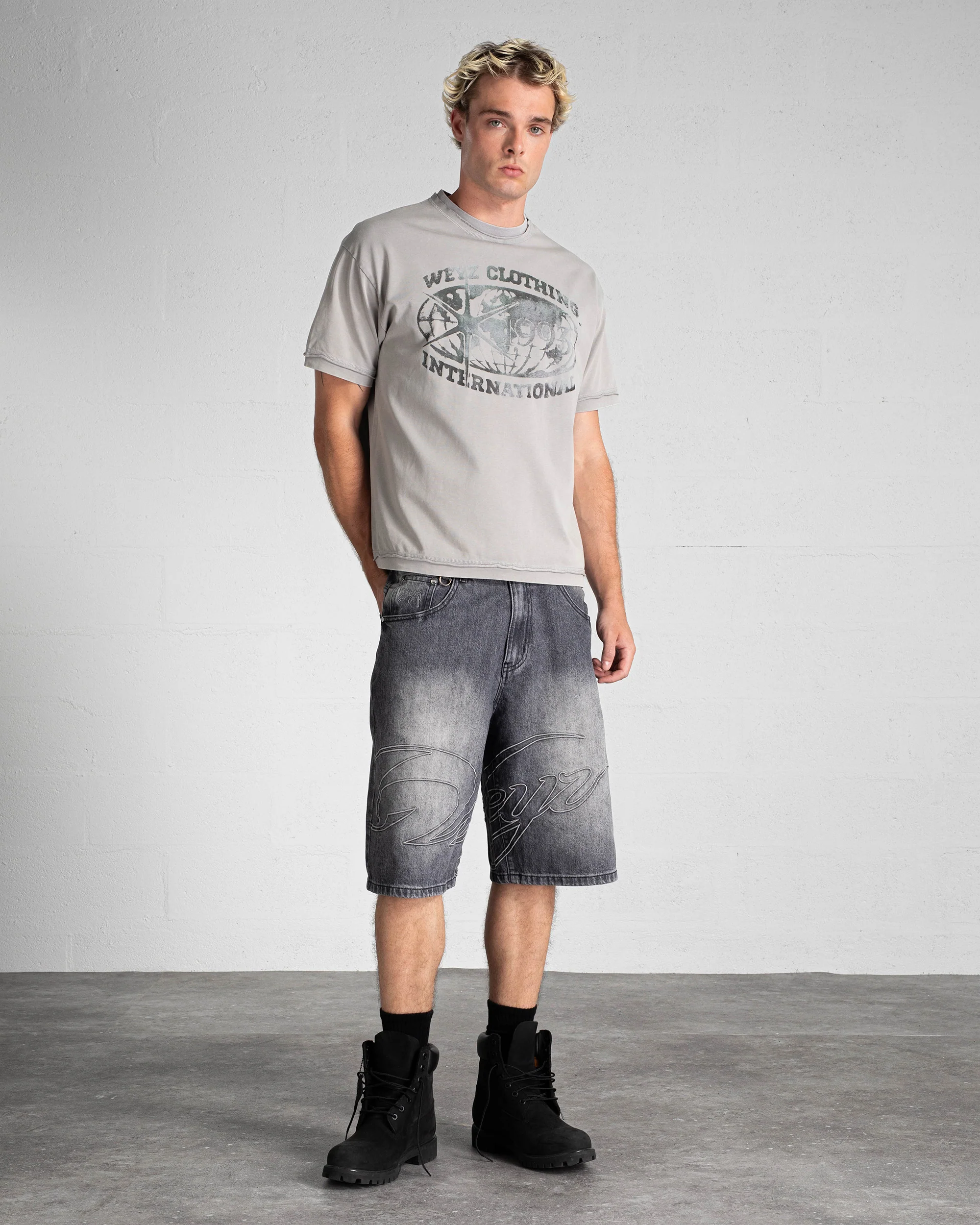 T-SHIRT "INTERNATIONAL" - GRIS VINTAGE - Image 4